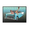 Retro Car Framed Canvas