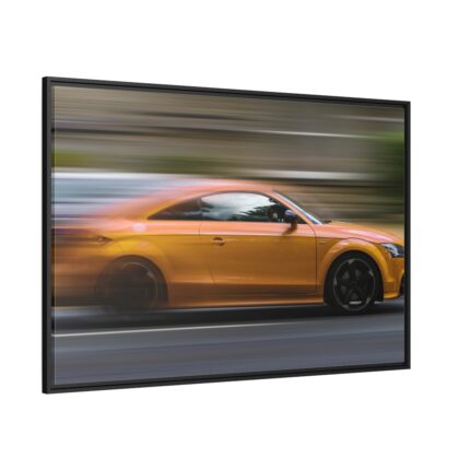 Fast Sport Car on Road Framed Canvas