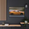 Fast Sport Car on Road Framed Canvas