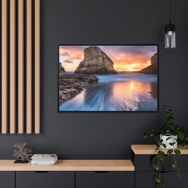 Shark Fin Cove During Sunset Framed Canvas