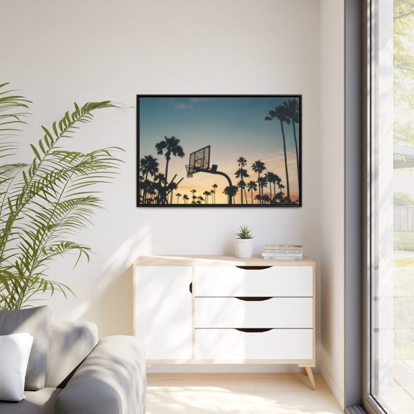 88289-198.jpg Silhouettes of a Basketball Court Framed Canvas
