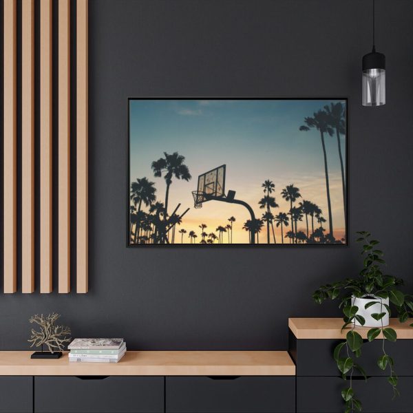 88289-199.jpg Silhouettes of a Basketball Court Framed Canvas