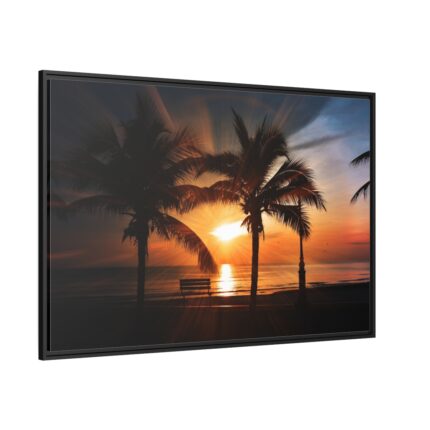 Tropical Beach Sunset Landscape II Framed Canvas