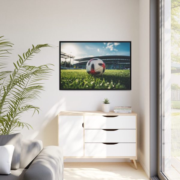 88289-203.jpg Soccer Ball On The Field Framed Canvas