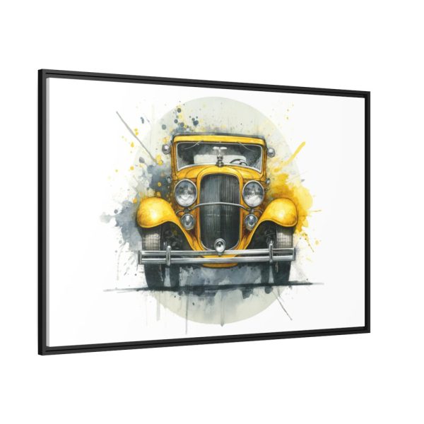 88289-220.jpg Vintage Yellow Car Framed Canvas