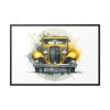 88289-221.jpg Vintage Yellow Car Framed Canvas