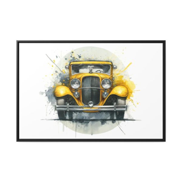 88289-221.jpg Vintage Yellow Car Framed Canvas