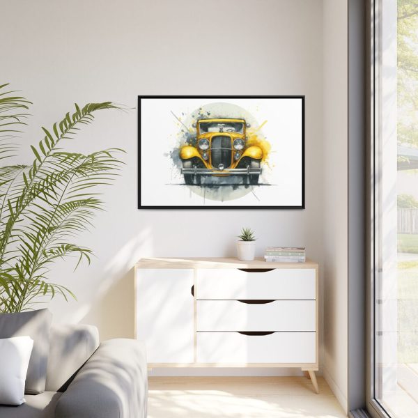 88289-223.jpg Vintage Yellow Car Framed Canvas