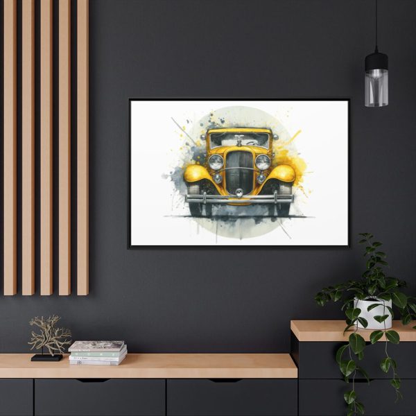 88289-224.jpg Vintage Yellow Car Framed Canvas