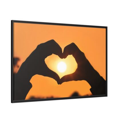 Heart Hands Frame the Sun Framed Canvas