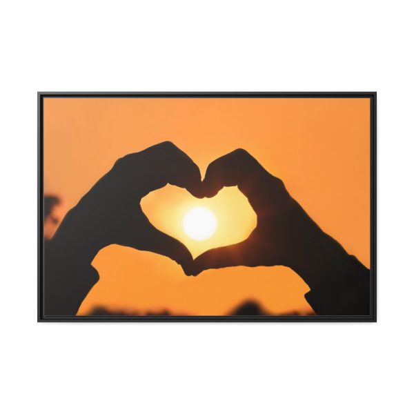 88289-26.jpg Heart Hands Frame the Sun Framed Canvas