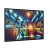 88289-265.jpg Basketball Court Scene With Players in Action Framed Canvas