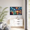 88289-268.jpg Basketball Court Scene With Players in Action Framed Canvas