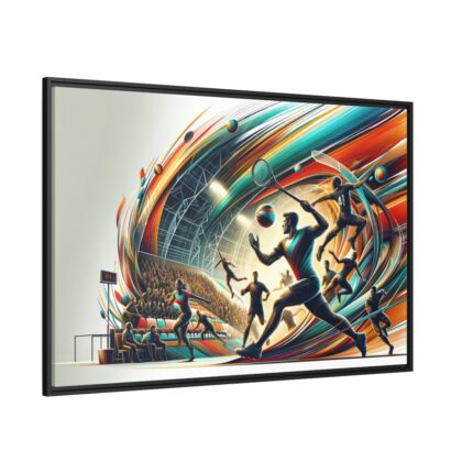 Dynamic Sport Scene Framed Canvas