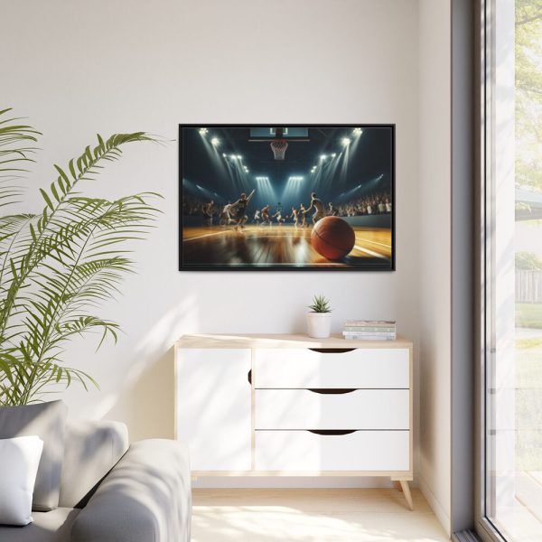 88289-283.jpg Energy and Excitement of a Basketball Game Framed Canvas