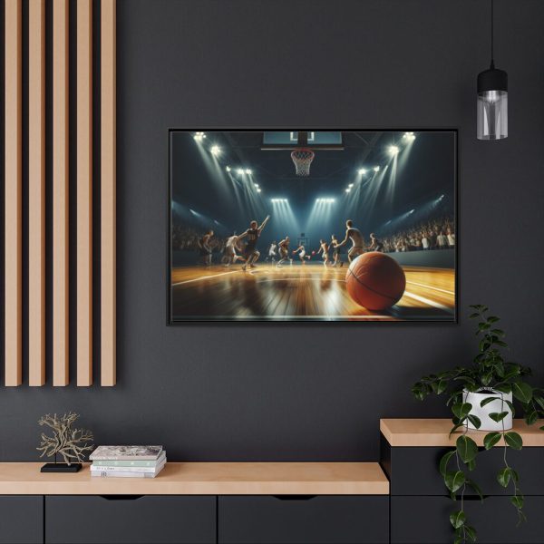 88289-284.jpg Energy and Excitement of a Basketball Game Framed Canvas
