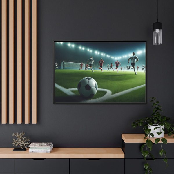 88289-289.jpg Soccer Game with Players in Action Framed Canvas