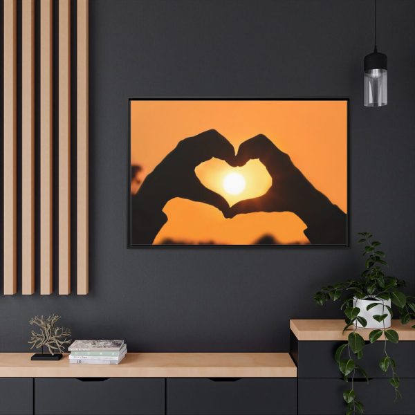 88289-29.jpg Heart Hands Frame the Sun Framed Canvas