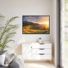 Beautiful Mountain Glow in Sunset Framed Canvas