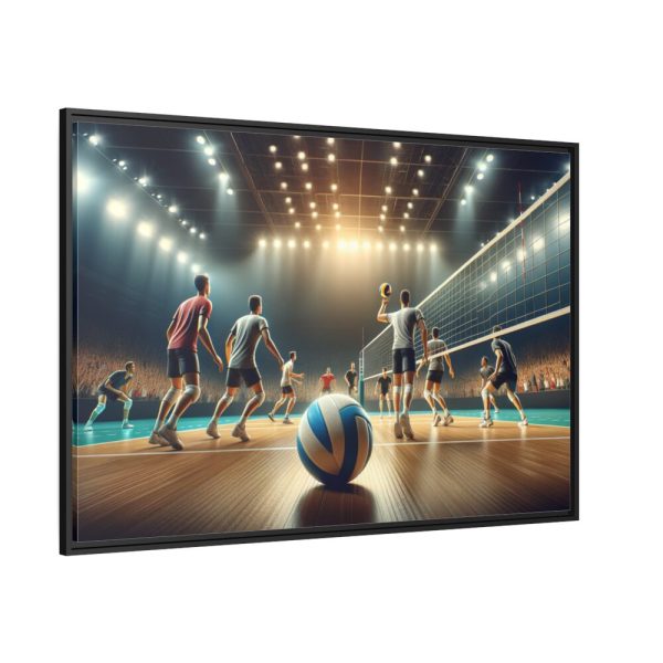 88289-315.jpg Volleyball Game with Players Framed Canvas