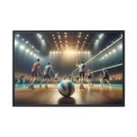 Volleyball Game with Players Framed Canvas - Image 2
