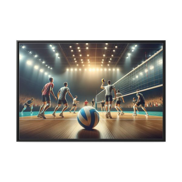 88289-316.jpg Volleyball Game with Players Framed Canvas