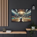 Volleyball Game with Players Framed Canvas - Image 5