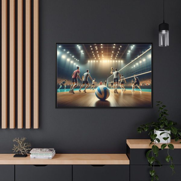 88289-319.jpg Volleyball Game with Players Framed Canvas