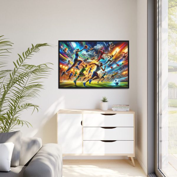Sport Scene Capturing the Excitement and Energy of Athletes Framed Canvas
