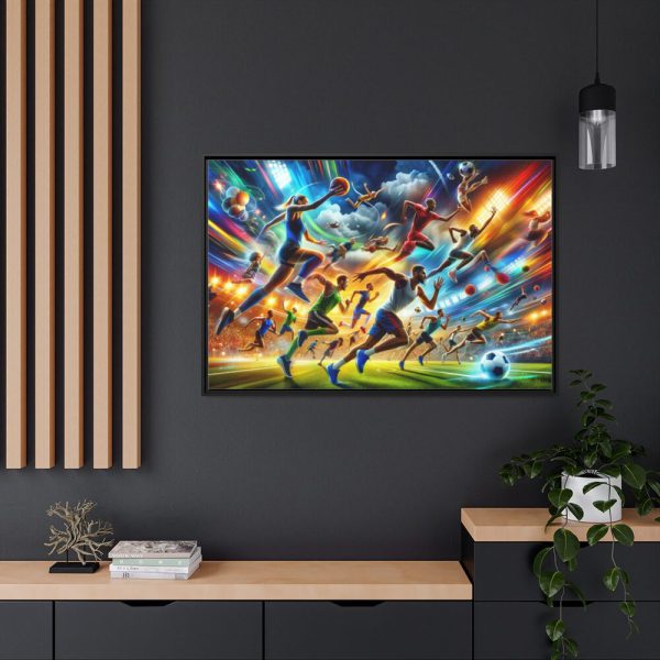 Sport Scene Capturing the Excitement and Energy of Athletes Framed Canvas
