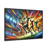 Soccer Players in Action Framed Canvas