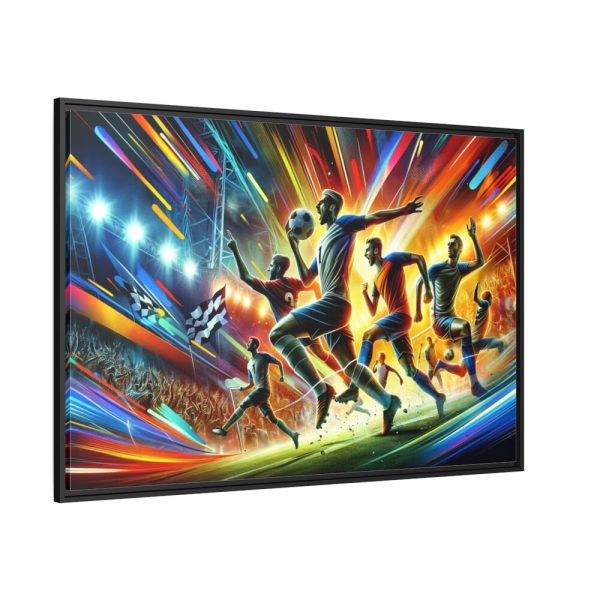 Soccer Players in Action Framed Canvas