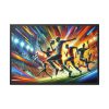 Soccer Players in Action Framed Canvas