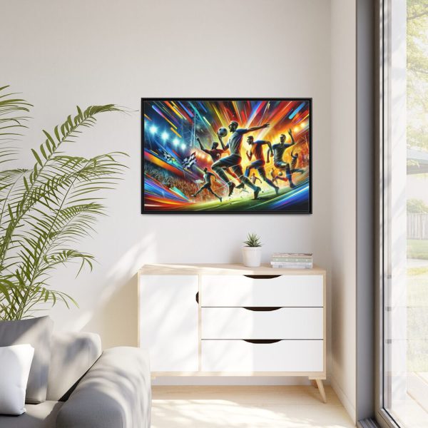 Soccer Players in Action Framed Canvas