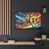 Soccer Players in Action Framed Canvas