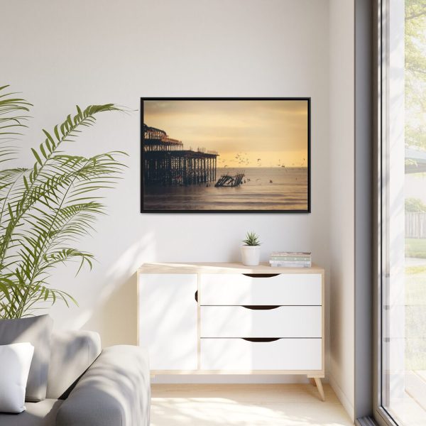 88289-333.jpg Pier Seagull Ocean Framed Canvas