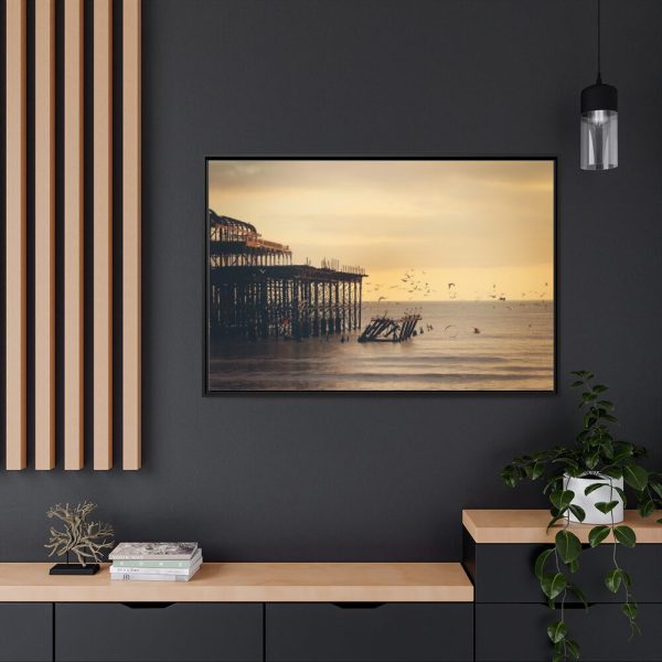 88289-334.jpg Pier Seagull Ocean Framed Canvas