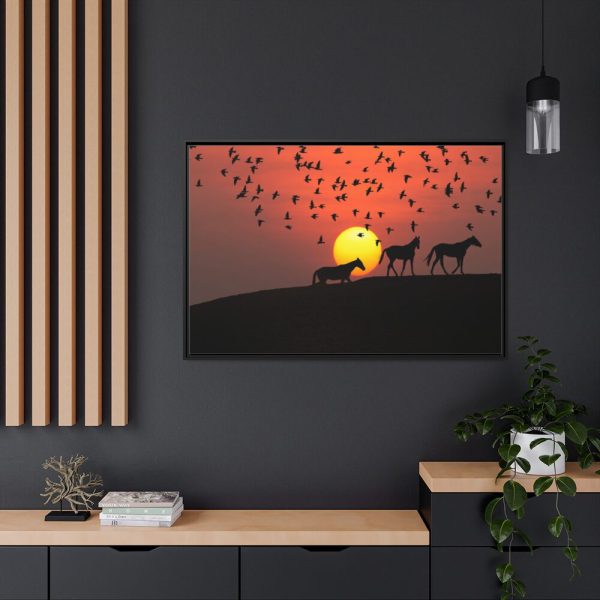 88289-39.jpg Horse Silhouette During Sunset Framed Canvas