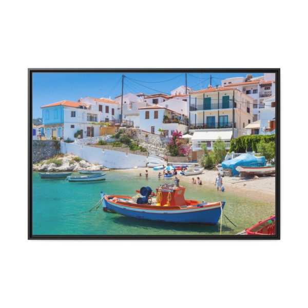 88289-441.jpg Greek Coastal Town Framed Canvas