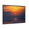 Brown Boat Near Dock Framed Canvas