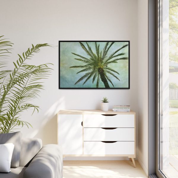 88289-453.jpg Vintage Palm Tree Canopy And Sky Framed Canvas