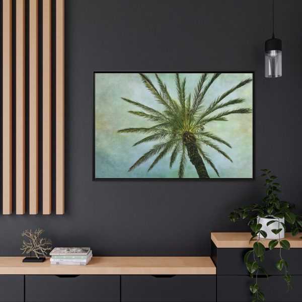 88289-454.jpg Vintage Palm Tree Canopy And Sky Framed Canvas