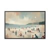 88289-466.jpg Beach Scene With People Framed Canvas