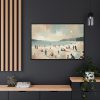 88289-469.jpg Beach Scene With People Framed Canvas