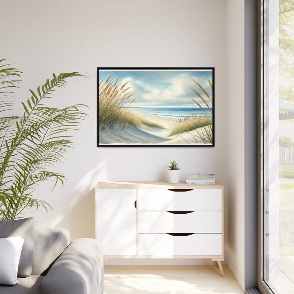 88289-478.jpg Beach Scene With Gentle Sand Dunes Framed Canvas