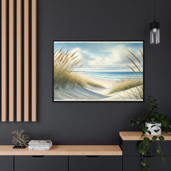 88289-479.jpg Beach Scene With Gentle Sand Dunes Framed Canvas