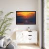 Brown Boat Near Dock Framed Canvas