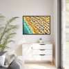 Aerial View of Vibrant Beach Scene Framed Canvas