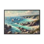 Peaceful Atmosphere With Rocky Coastline Framed Canvas - Image 2