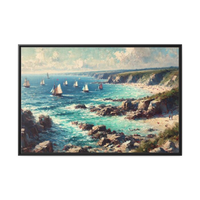 Peaceful Atmosphere With Rocky Coastline Framed Canvas - Image 2